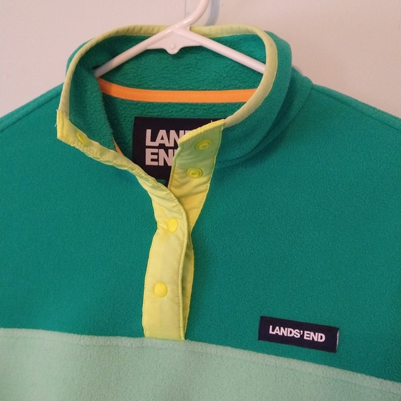 Bright Fleece jacket by Lands End Mint Green winter snow spring - Picture 2 of 4